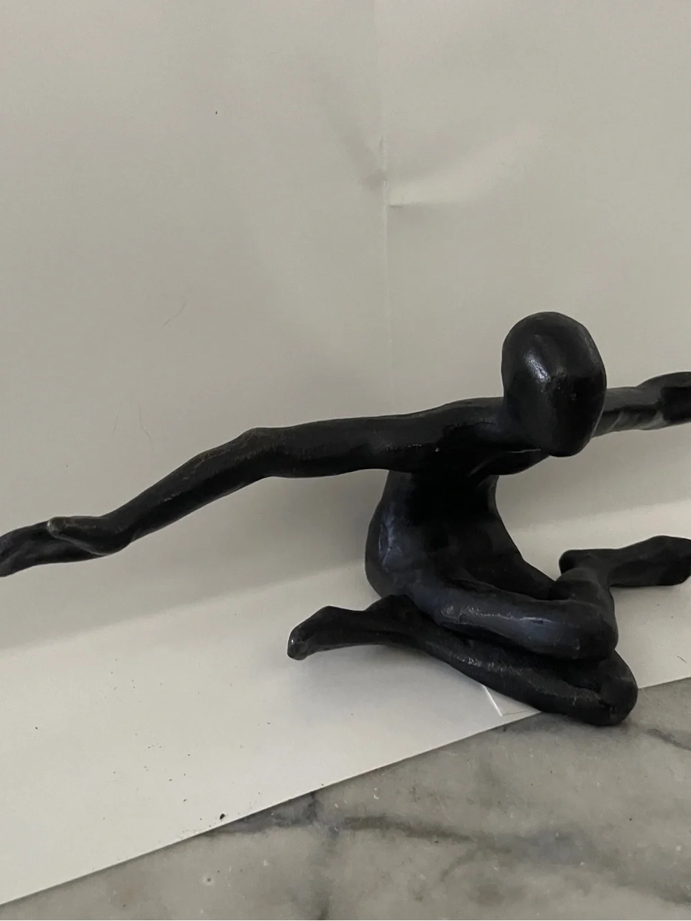 DreamsEden Cast Iron Human Sculpture Abstract Figurine Yoga Pose Gymnastics 12”W